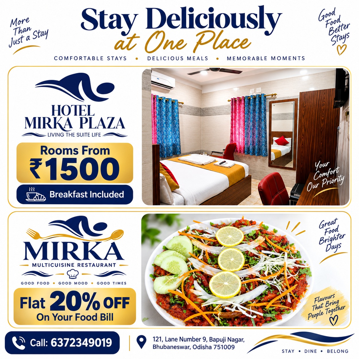 Hotel Mirka Plaza, hotel in Bhubaneswar, hotel in Bapuji Nagar, Bhubaneswar hotel offer, rooms from 1500 Bhubaneswar, Mirka Multicuisine Restaurant, restaurant in Bapuji Nagar, restaurant in Bhubaneswar, 20% food discount Bhubaneswar, hotel with breakfast Bhubaneswar, stay and dine Bhubaneswar